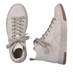 Online Women'S Sneaker High White Beige Ladies Sneakers