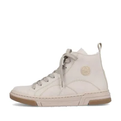 Online Women'S Sneaker High White Beige Ladies Sneakers