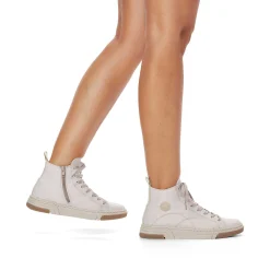 Online Women'S Sneaker High White Beige Ladies Sneakers