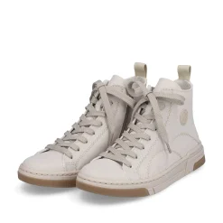 Online Women'S Sneaker High White Beige Ladies Sneakers