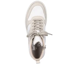 Hot Women'S Sneaker High Swan White Beige Ladies Sneakers