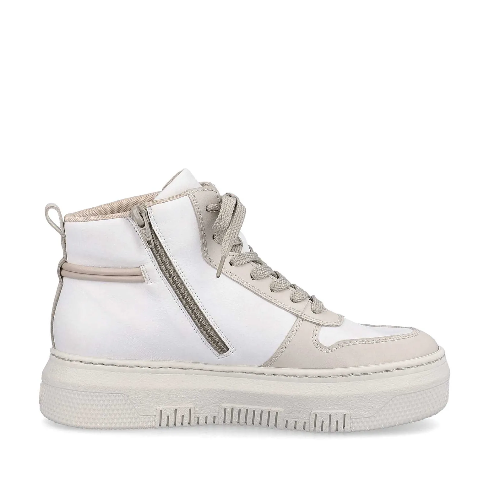 Hot Women'S Sneaker High Swan White Beige Ladies Sneakers
