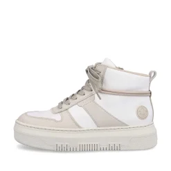 Hot Women'S Sneaker High Swan White Beige Ladies Sneakers