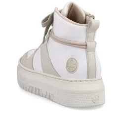 Hot Women'S Sneaker High Swan White Beige Ladies Sneakers