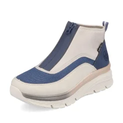 Women'S Sneaker High Light Beige-Denim Blue Ladies Sneakers