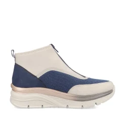 Women'S Sneaker High Light Beige-Denim Blue Ladies Sneakers