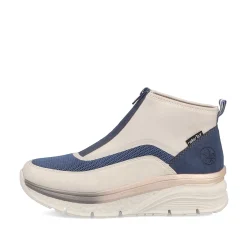 Women'S Sneaker High Light Beige-Denim Blue Ladies Sneakers