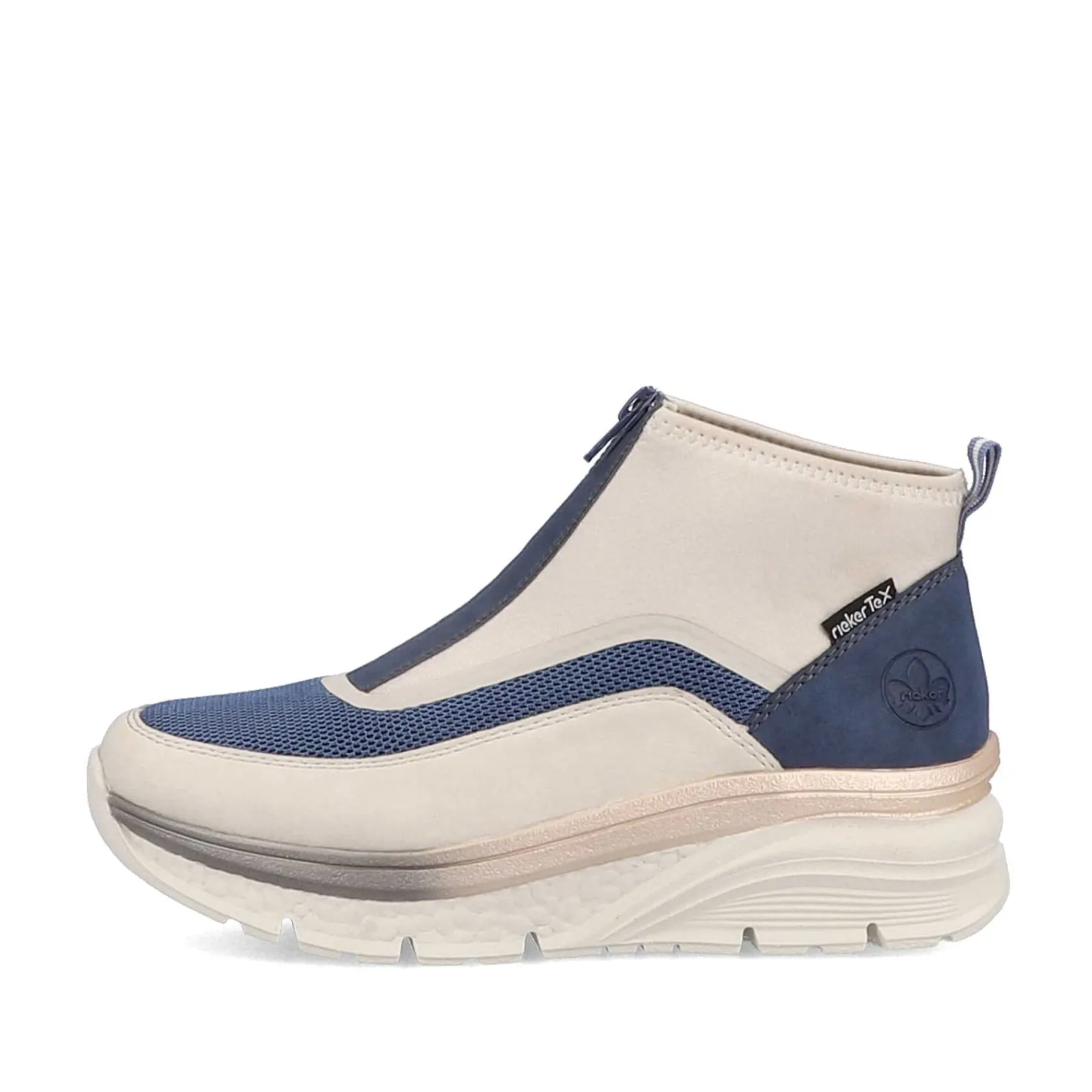 Women'S Sneaker High Light Beige-Denim Blue Ladies Sneakers