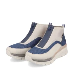 Women'S Sneaker High Light Beige-Denim Blue Ladies Sneakers