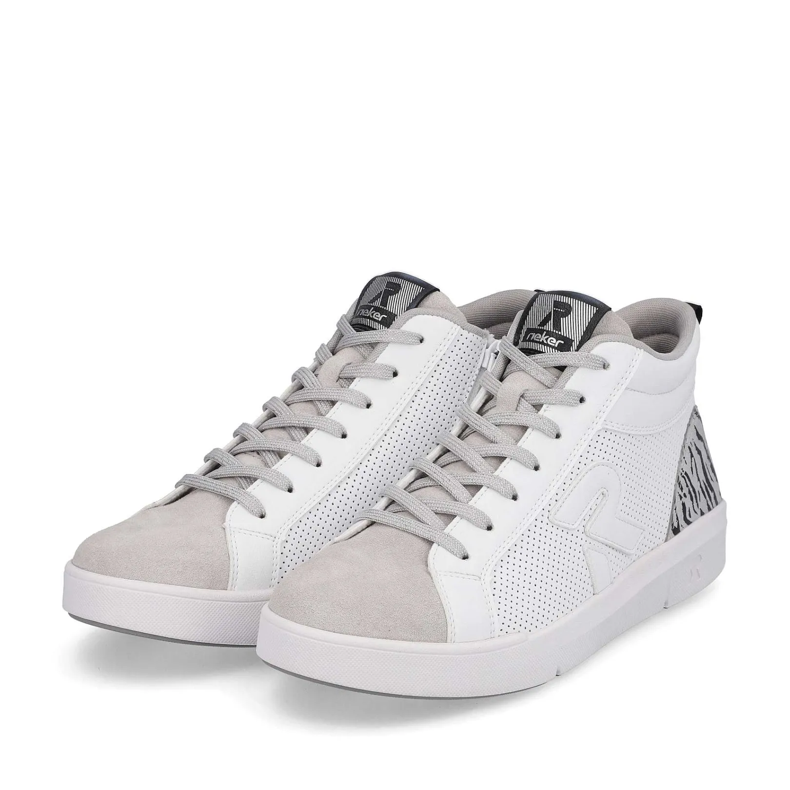 Best Women'S Sneaker High Swan-White Arctic-Grey Zebra Ladies Sneakers