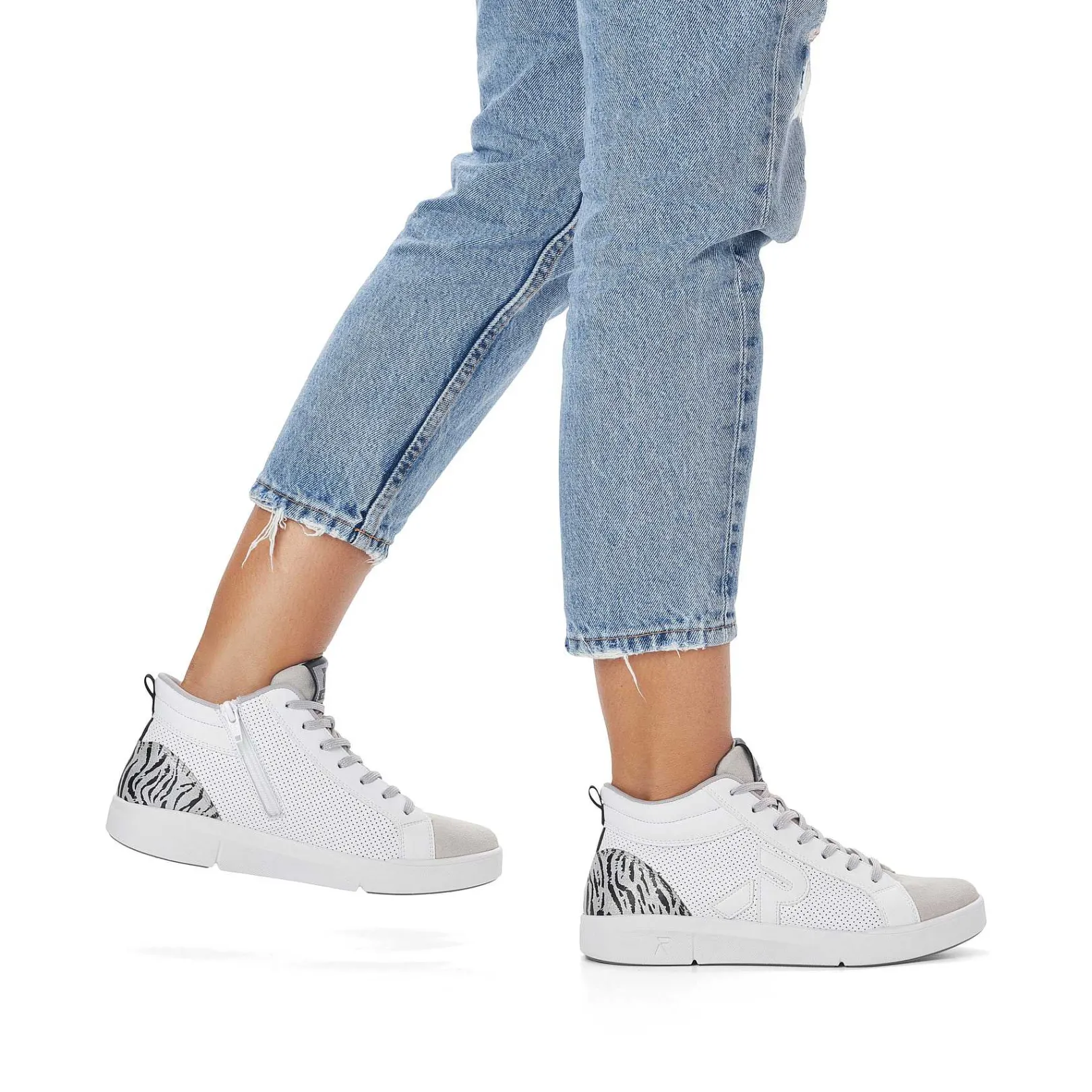 Best Women'S Sneaker High Swan-White Arctic-Grey Zebra Ladies Sneakers