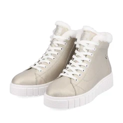 Sale Women'S Sneaker High Glitter Gold Frost White Ladies Sporty Styles