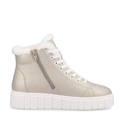 Sale Women'S Sneaker High Glitter Gold Frost White Ladies Sporty Styles