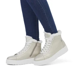 Sale Women'S Sneaker High Glitter Gold Frost White Ladies Sporty Styles