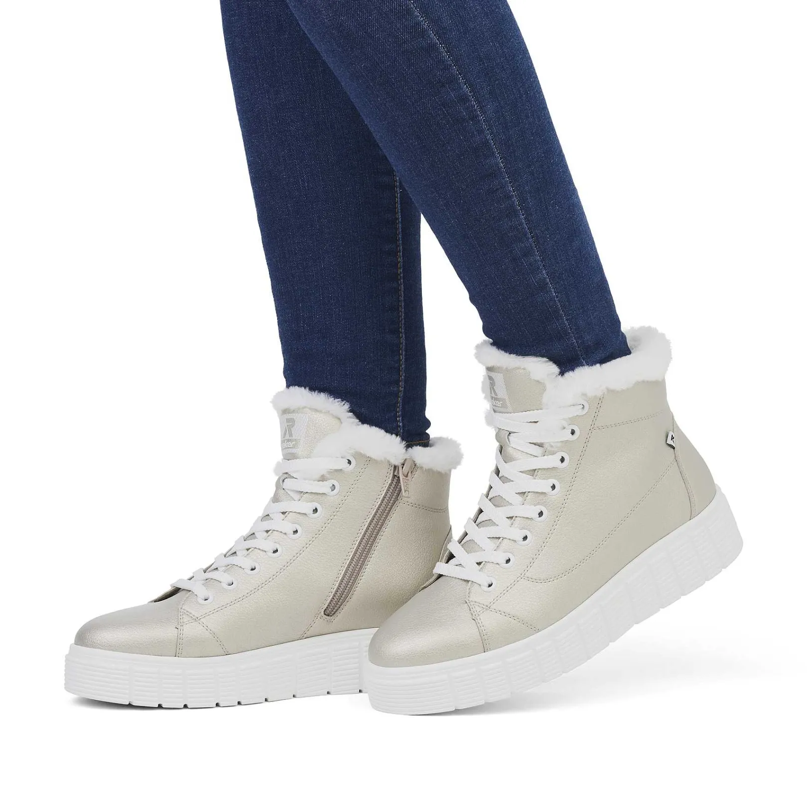 Sale Women'S Sneaker High Glitter Gold Frost White Ladies Sporty Styles