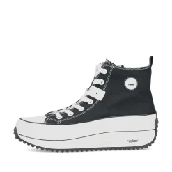 Clearance Women'S Sneaker High Deep Black Ladies Vegan