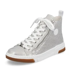 Sale Women'S Sneaker High Silver Grey Ladies Sneakers