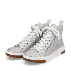 Sale Women'S Sneaker High Silver Grey Ladies Sneakers