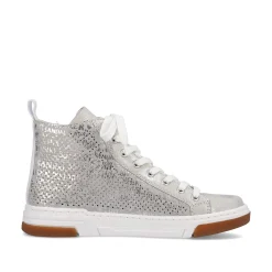 Sale Women'S Sneaker High Silver Grey Ladies Sneakers