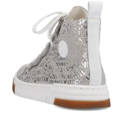 Sale Women'S Sneaker High Silver Grey Ladies Sneakers