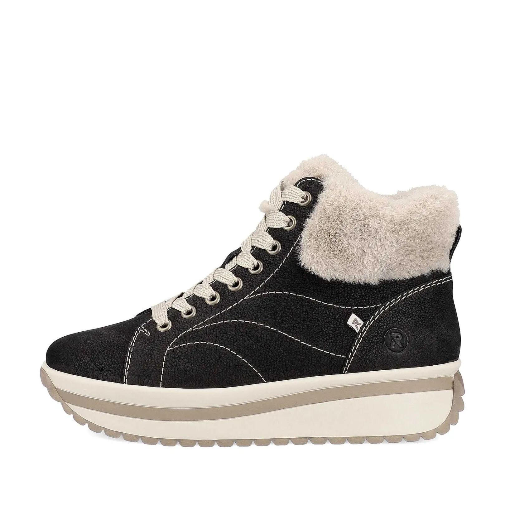 Clearance Women'S Sneaker High Night Black Cream Beige Ladies Sneakers