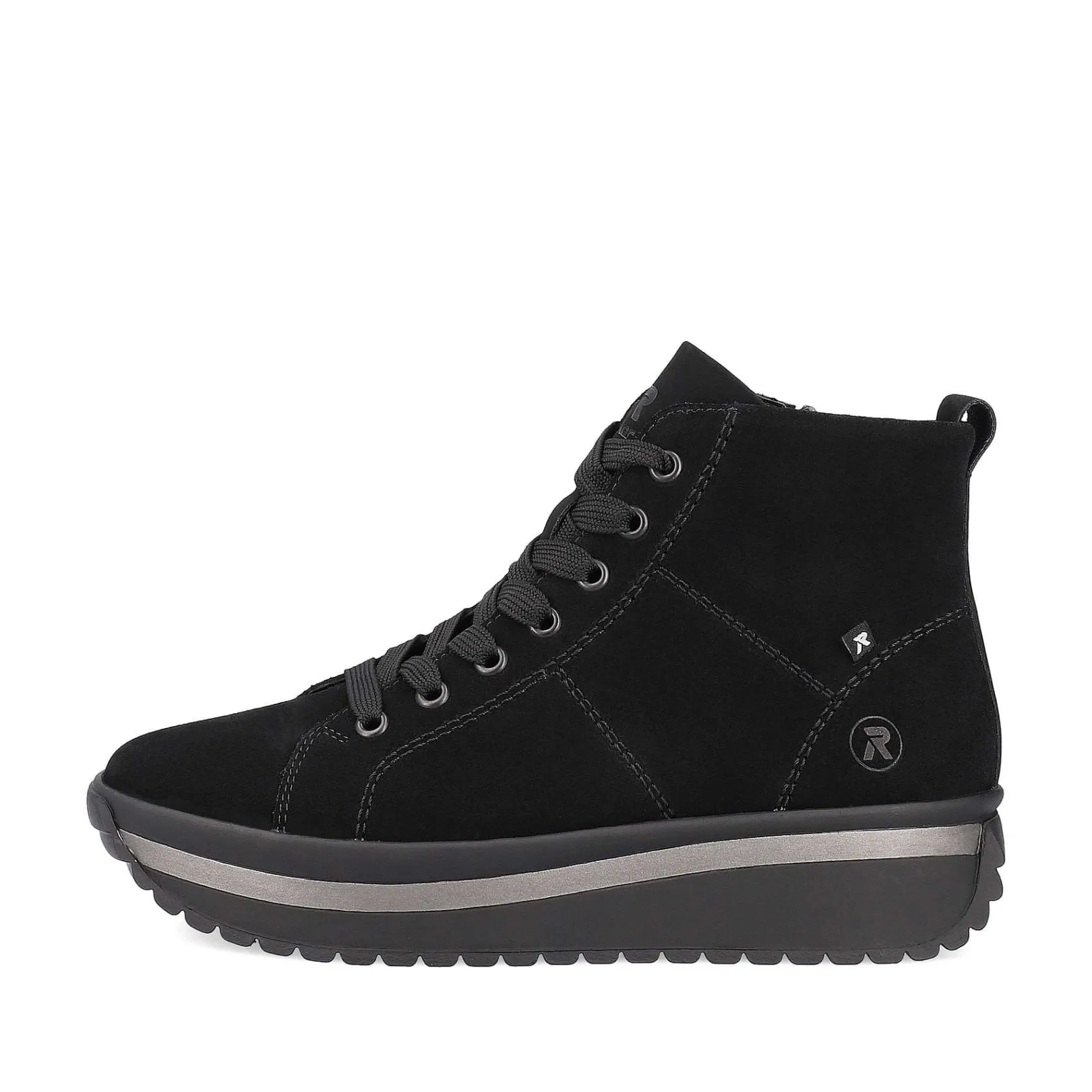 Outlet Women'S Sneaker High Deep Black Ladies Sneakers