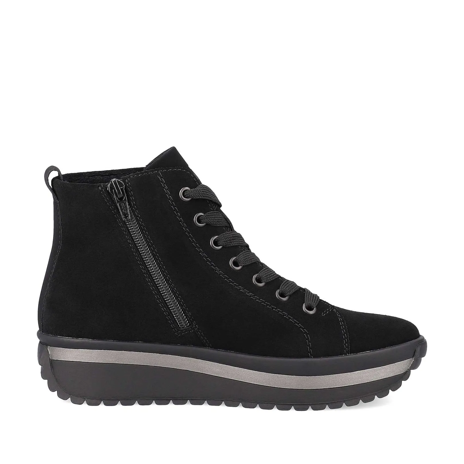 Outlet Women'S Sneaker High Deep Black Ladies Sneakers