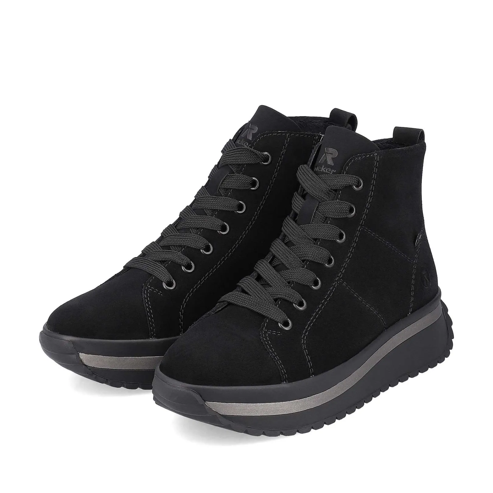 Outlet Women'S Sneaker High Deep Black Ladies Sneakers
