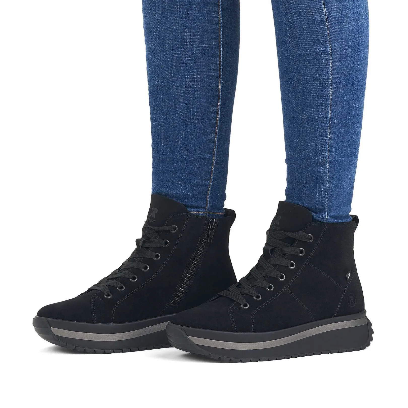 Outlet Women'S Sneaker High Deep Black Ladies Sneakers