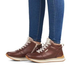 Discount Women'S Sneaker High Wood Brown Ladies Sneakers