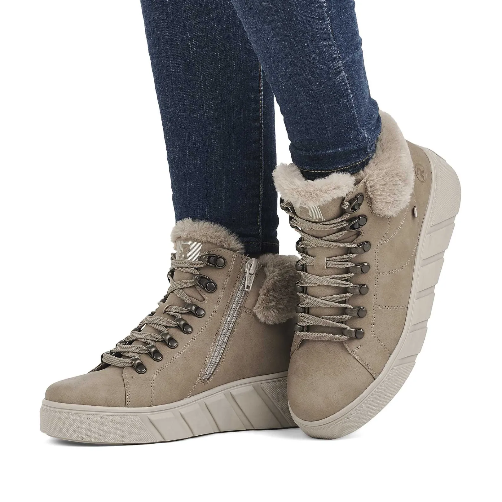 Clearance Women'S Sneaker High Clay Beige Ladies Sneakers
