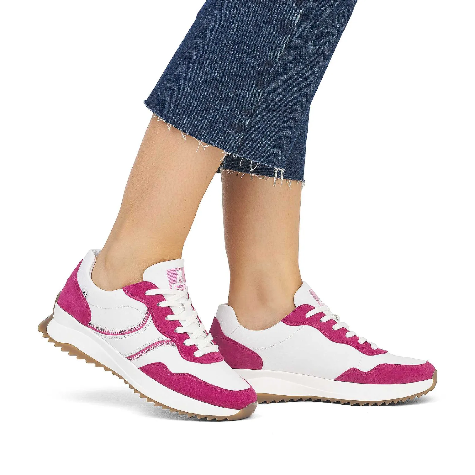Outlet Women'S Sneaker Low Clear-White Fuchsia Ladies Colorful Styles