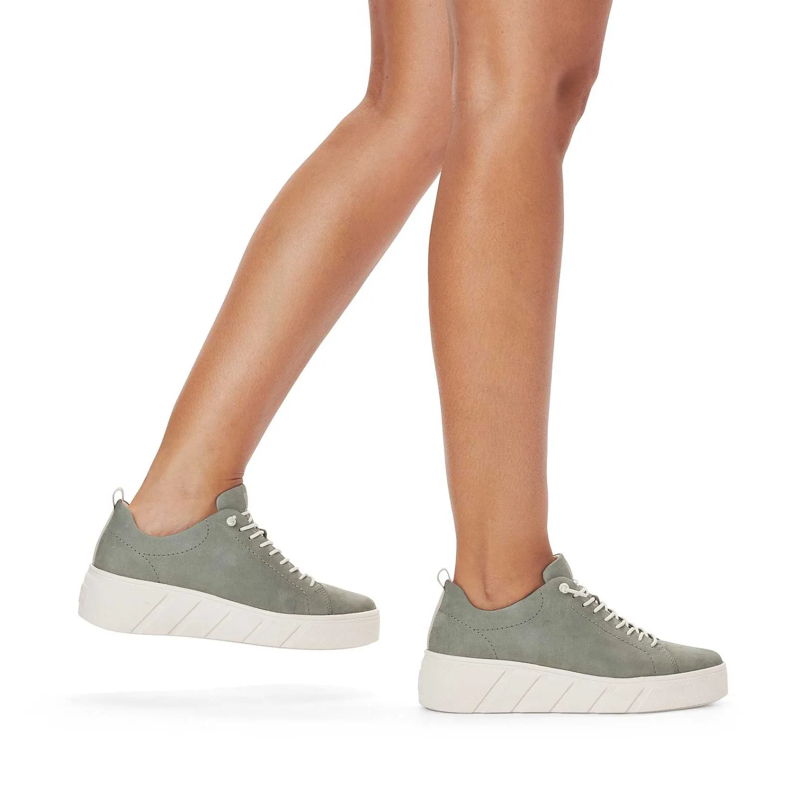 Discount Women'S Sneaker Low Khaki Green Ladies Sneakers