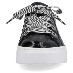 New Women'S Sneaker Low Glossy Black Ladies Sneakers