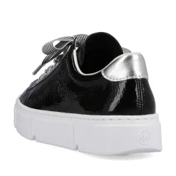 New Women'S Sneaker Low Glossy Black Ladies Sneakers