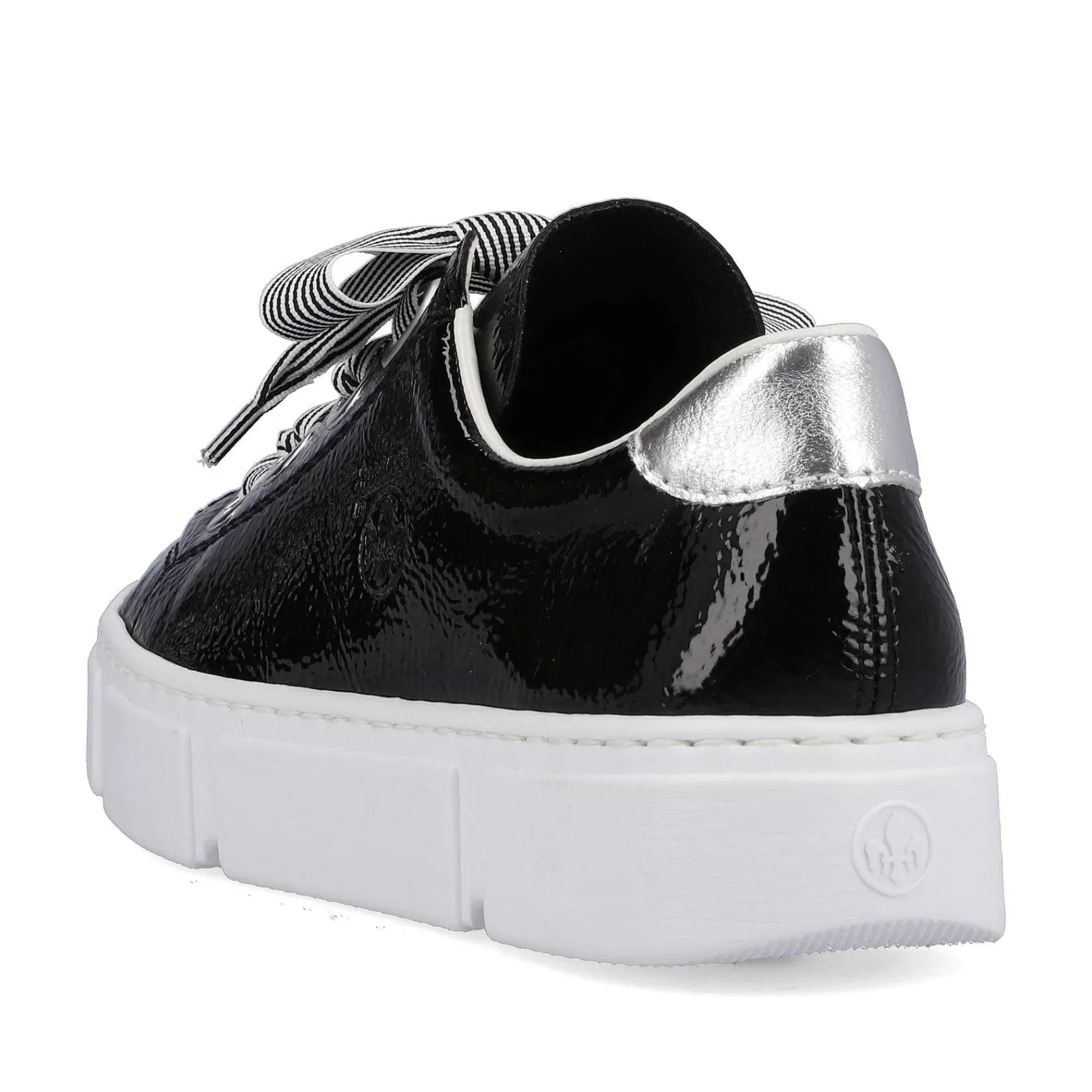New Women'S Sneaker Low Glossy Black Ladies Sneakers