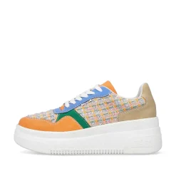 Discount Women'S Sneaker Low Multi-Orange-Emerald Green Ladies Vegan