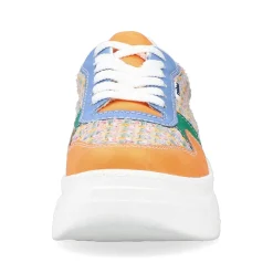 Discount Women'S Sneaker Low Multi-Orange-Emerald Green Ladies Vegan