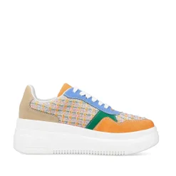 Discount Women'S Sneaker Low Multi-Orange-Emerald Green Ladies Vegan