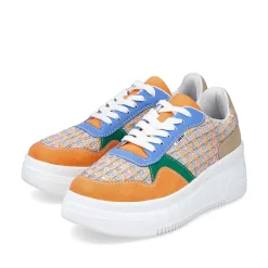 Discount Women'S Sneaker Low Multi-Orange-Emerald Green Ladies Vegan