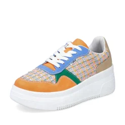 Discount Women'S Sneaker Low Multi-Orange-Emerald Green Ladies Vegan