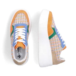 Discount Women'S Sneaker Low Multi-Orange-Emerald Green Ladies Vegan