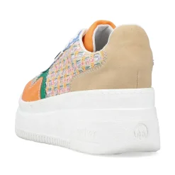 Discount Women'S Sneaker Low Multi-Orange-Emerald Green Ladies Vegan