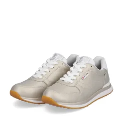 New Women'S Sneaker Low Champagne Metallic Ladies Sneakers