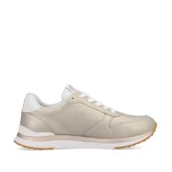 New Women'S Sneaker Low Champagne Metallic Ladies Sneakers