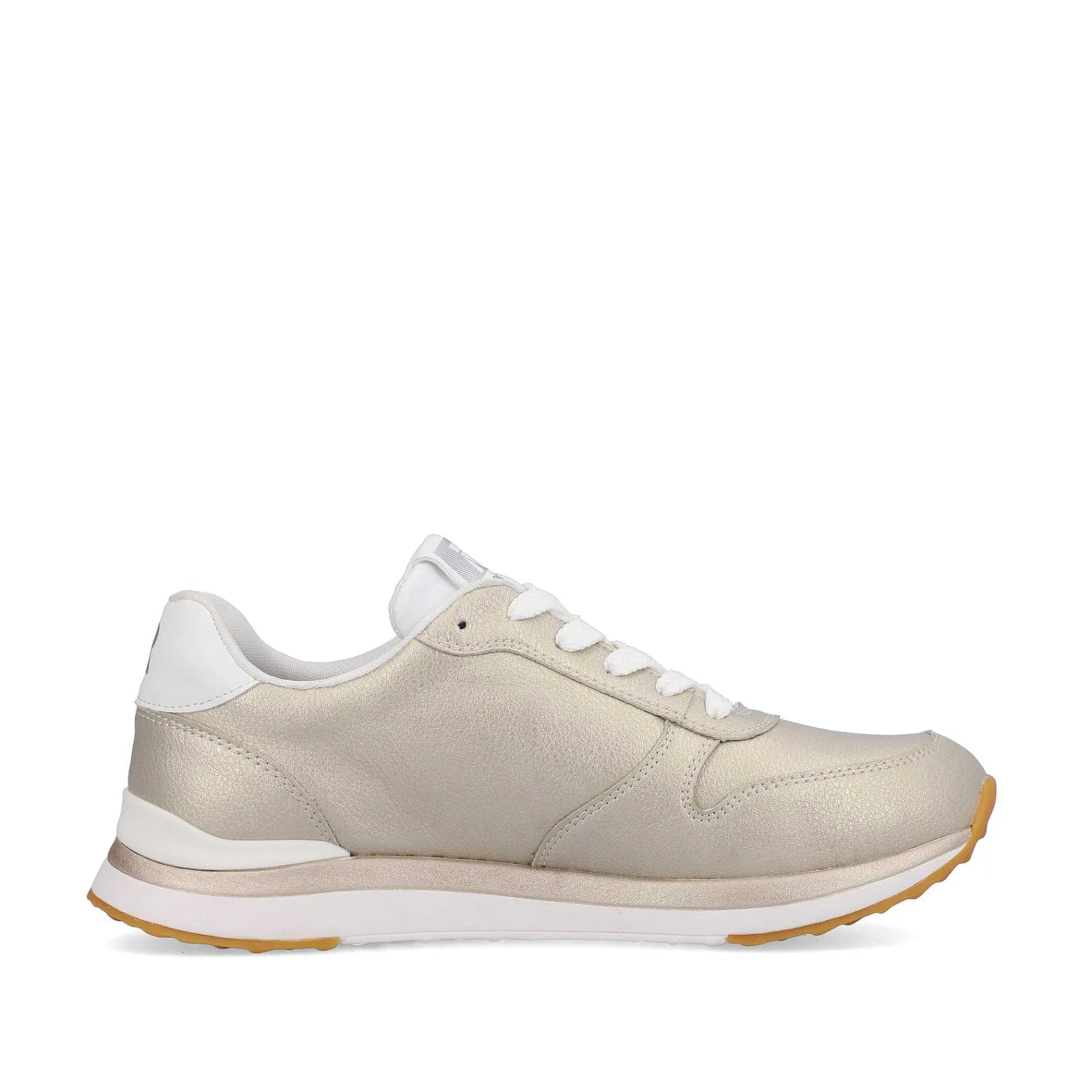 New Women'S Sneaker Low Champagne Metallic Ladies Sneakers