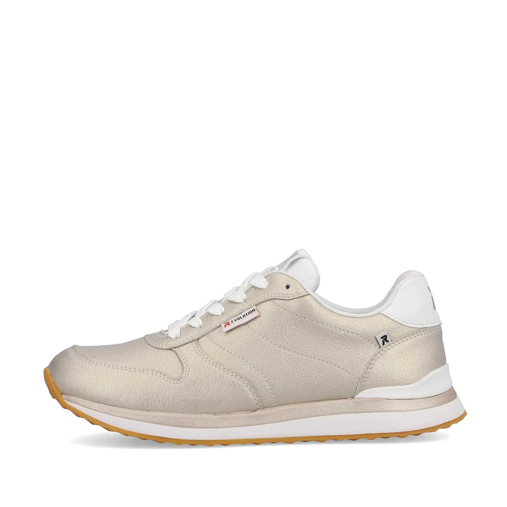 New Women'S Sneaker Low Champagne Metallic Ladies Sneakers
