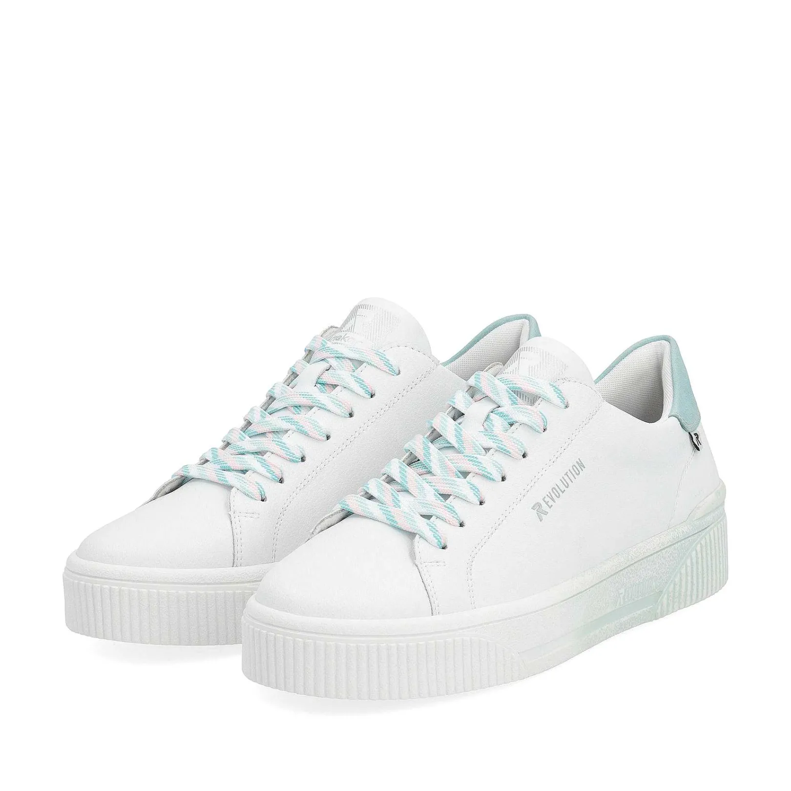 Clearance Women'S Sneaker Low Crystal-White Light-Aqua Ladies Sneakers
