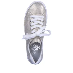 Sale Women'S Sneaker Low Silver Metallic Ladies Sneakers