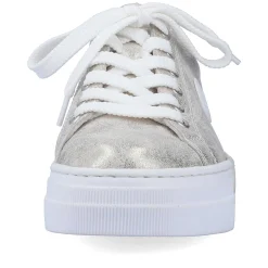 Sale Women'S Sneaker Low Silver Metallic Ladies Sneakers